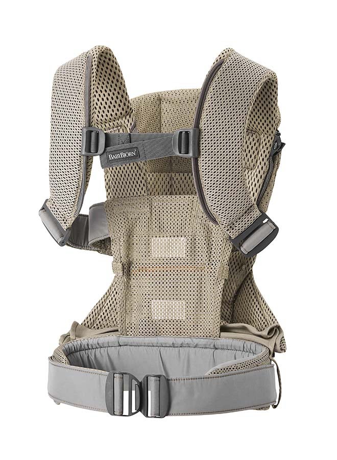BABYBJORN حمالة أطفال ون إير، شبكة 3D، رمادي بيج - Image 3